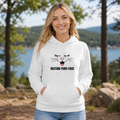 Resting Purr Face Fleece Hoodie — Cute Cat Graphic Pullover for Women