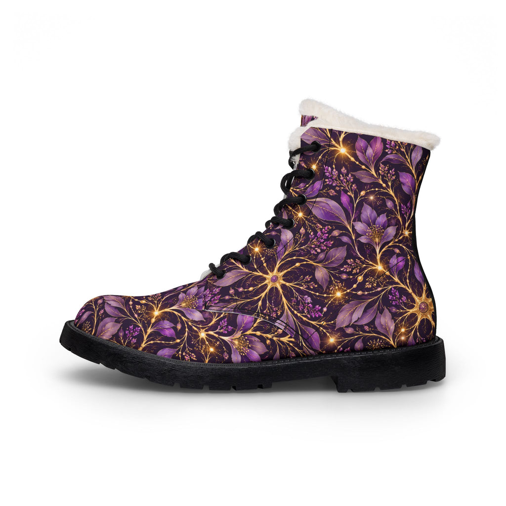 Beautifully Miswired Purple Neuron Boots | Epilepsy Awareness Women's Winter Boots