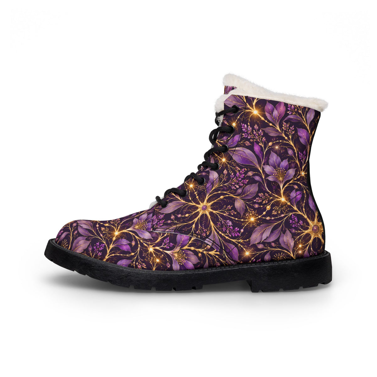 Beautifully Miswired Purple Neuron Boots | Epilepsy Awareness Women's Winter Boots