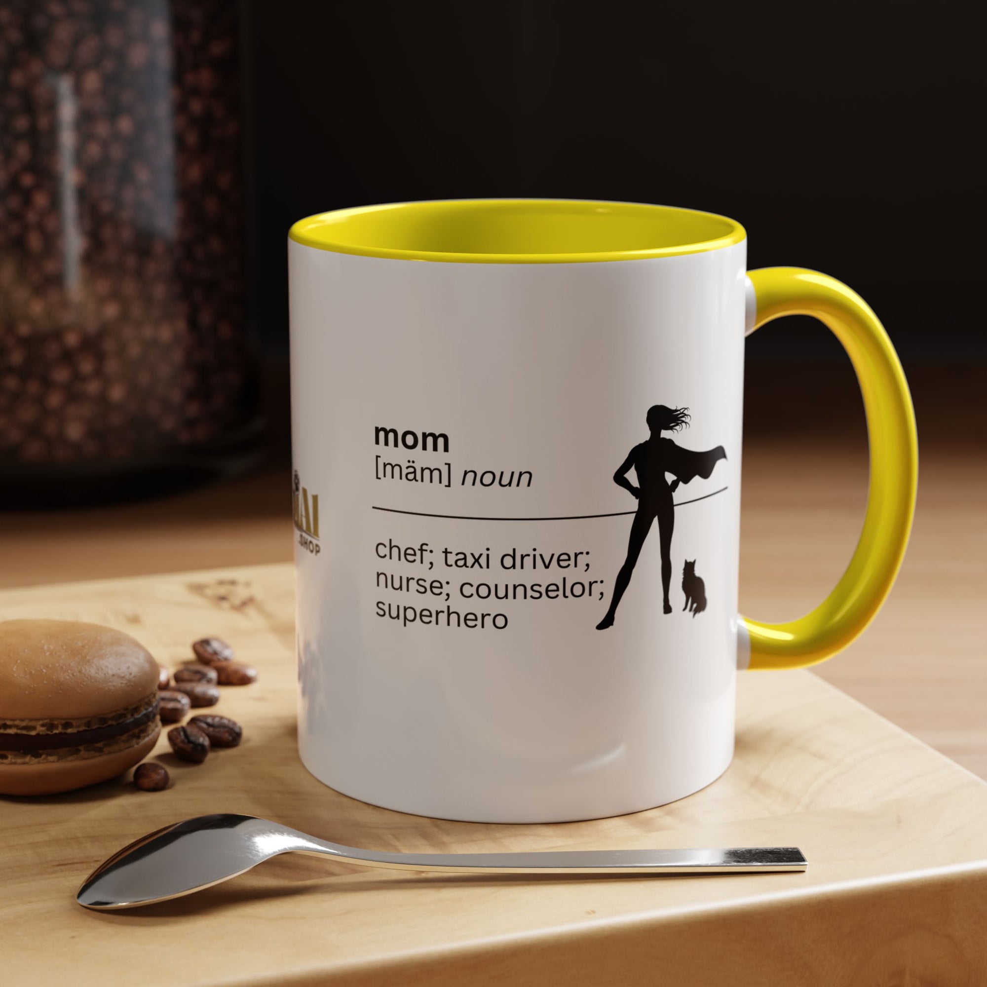Mom Superhero Accent Coffee Mug - Perfect Gift for Moms
