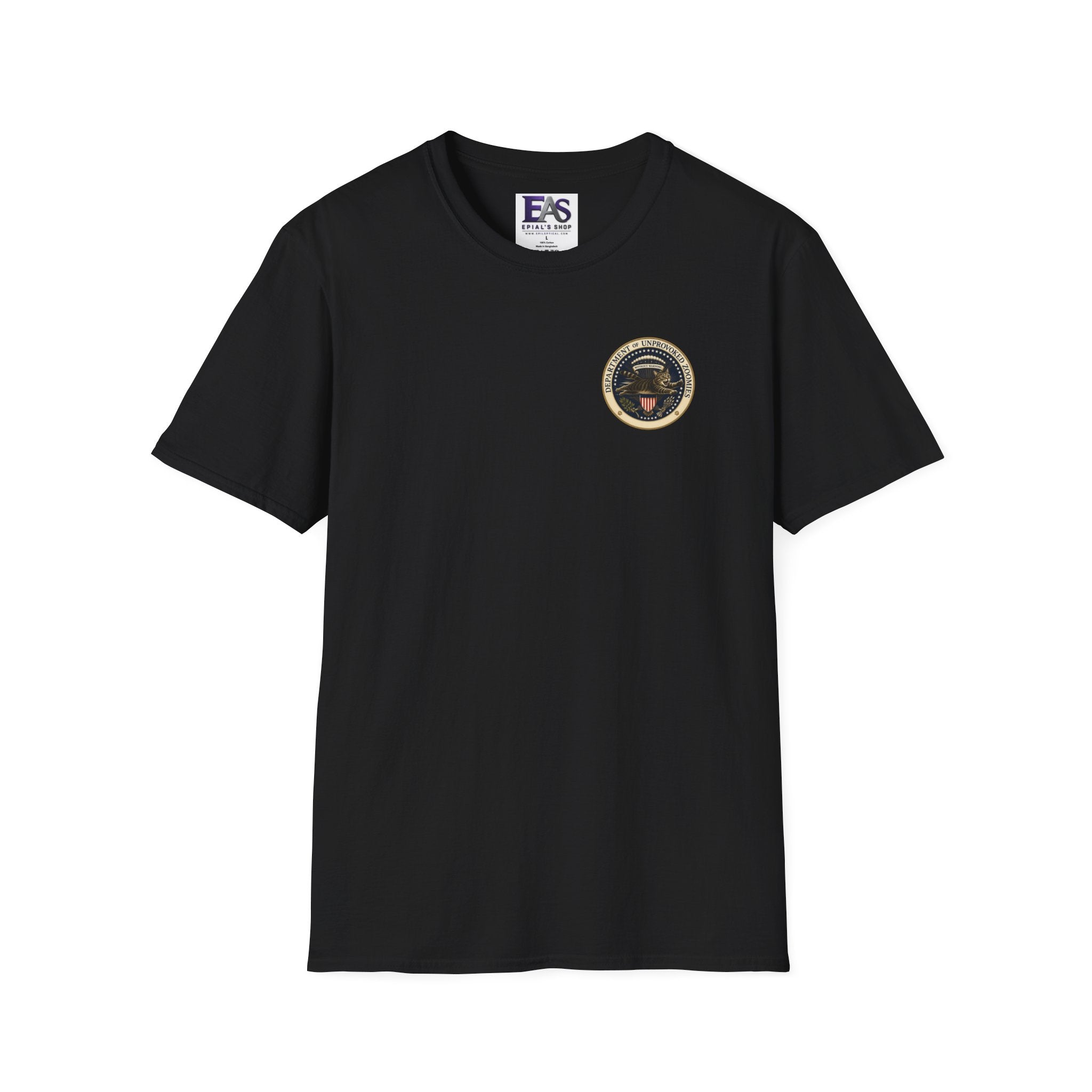 Department of Unprovoked Zoomies Cat T-Shirt | Faux Government Seal Tee