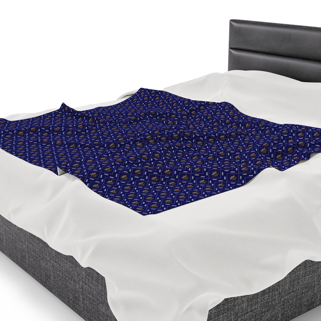 Trump Pattern Velveteen Plush Blanket