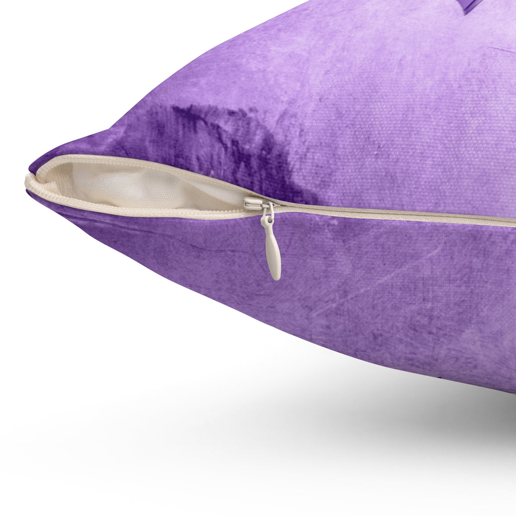 Grungy Purple Ribbon Decorative Pillow, Home Decor