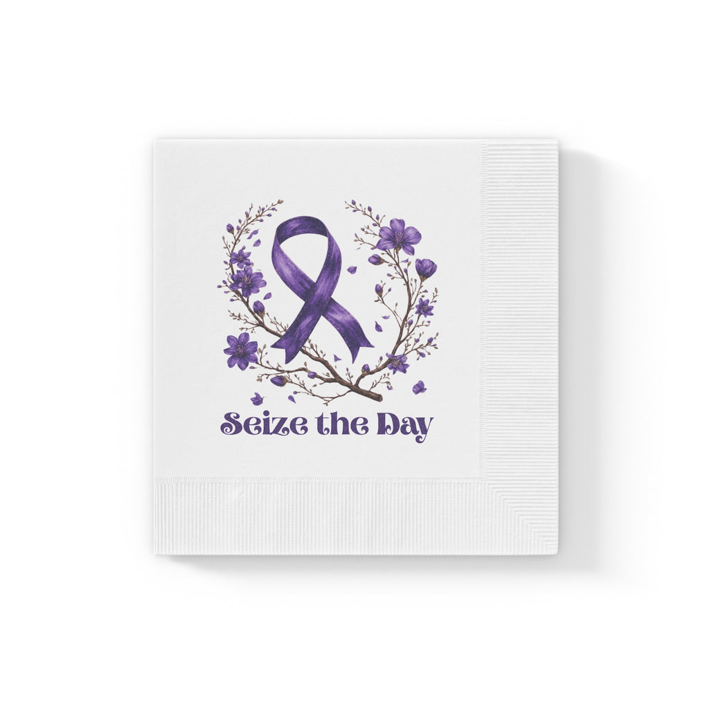 Purple Floral Seize the Day Napkins – Perfect for Celebrations