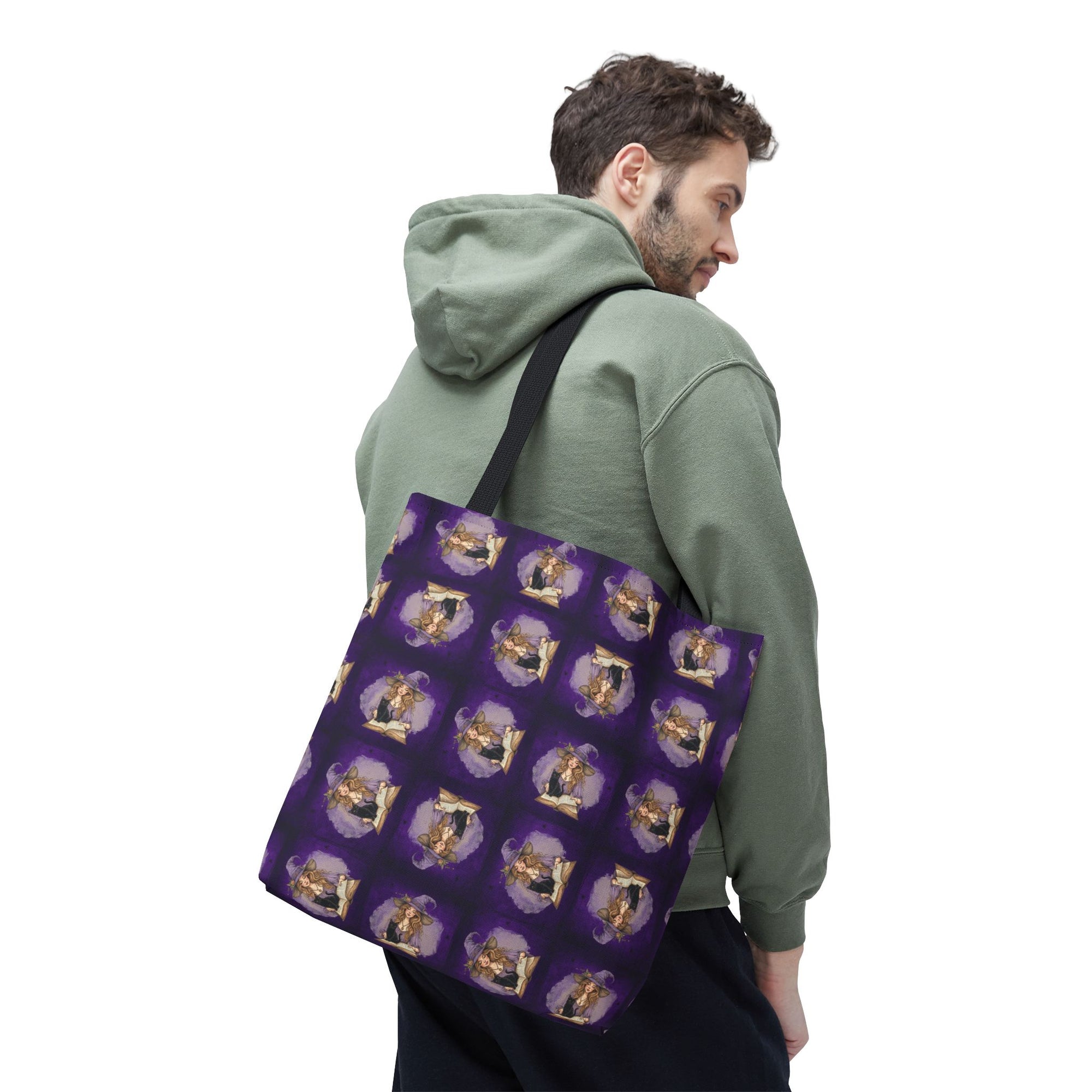 Vibrant Witchy Cat Lady Tote Bag
