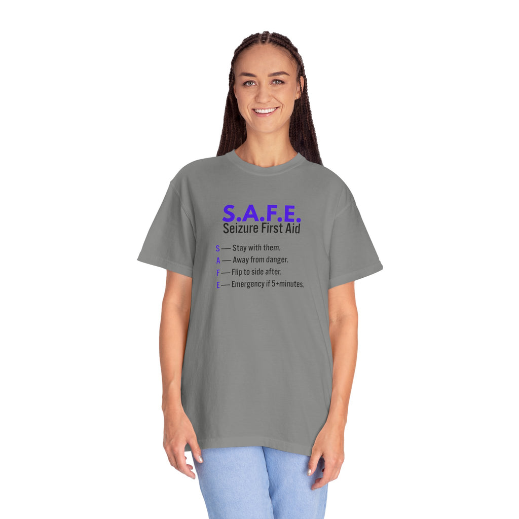 S.A.F.E. Seizure First Aid T-Shirt – Epilepsy Awareness Education Tee