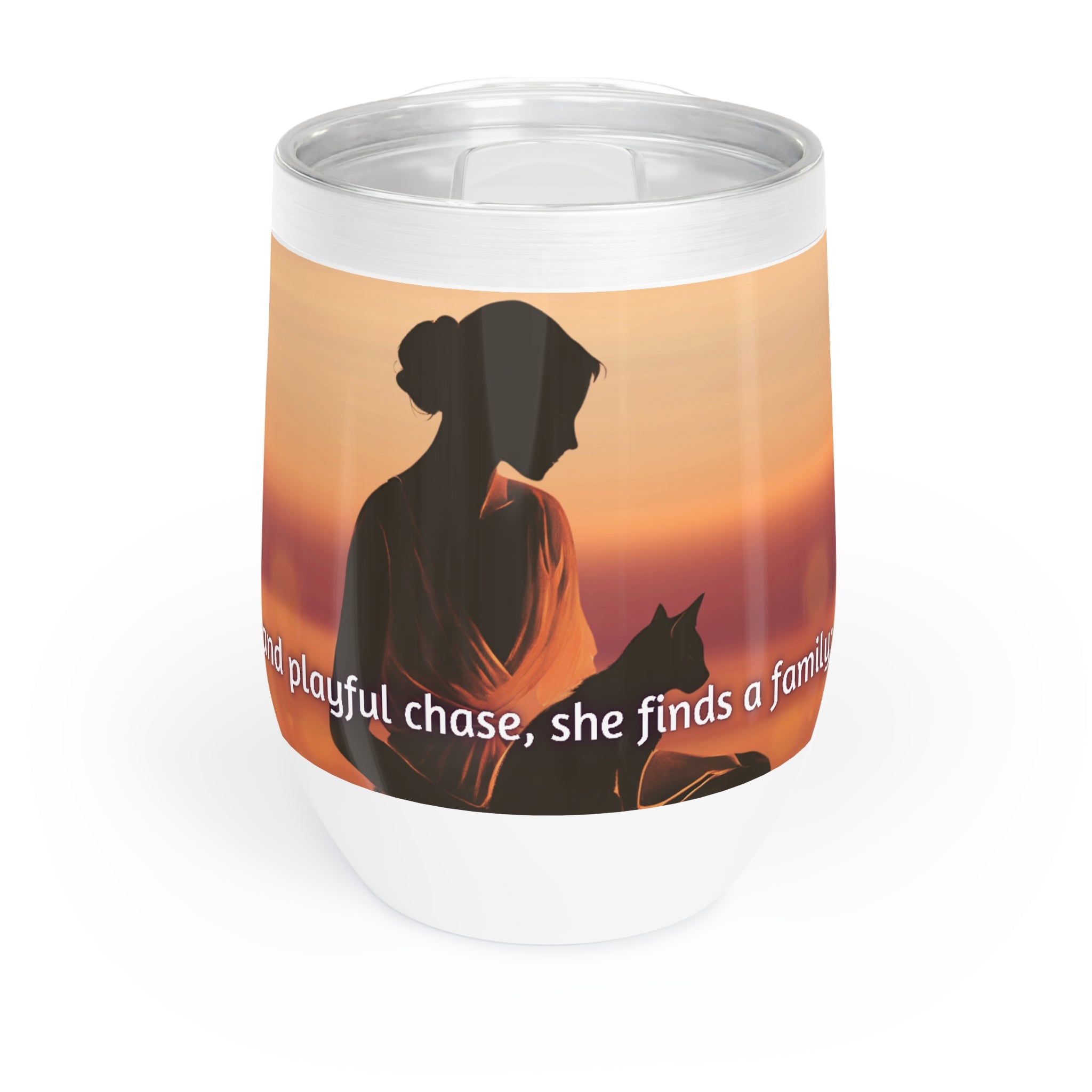 Photo depicting the ​Cat Lady Family Chill Wine Tumbler from EpiAl's Shop.