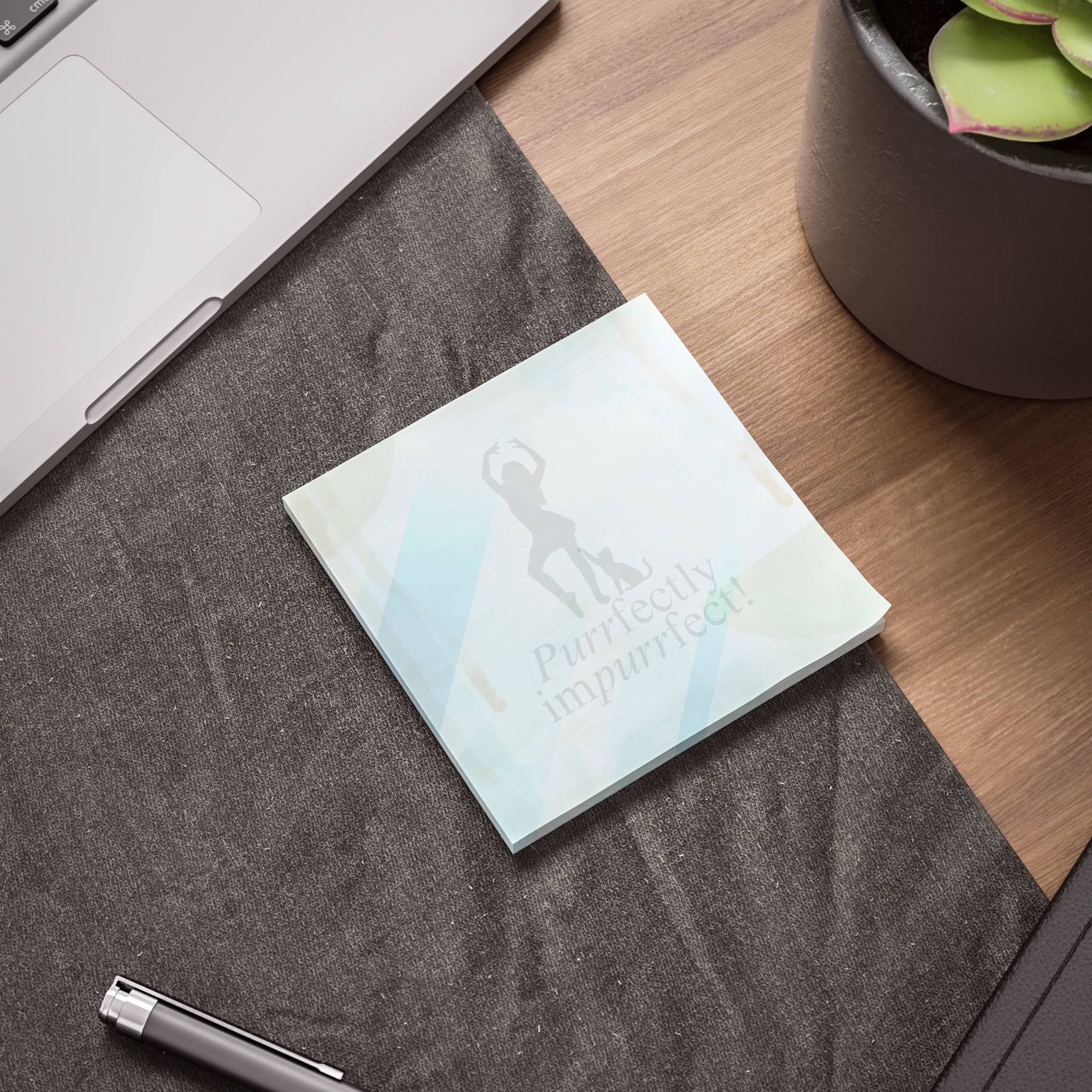 Photo depicting the ​Purrfectly Impurrfect Post-it® Note Pads from EpiAl's Shop.