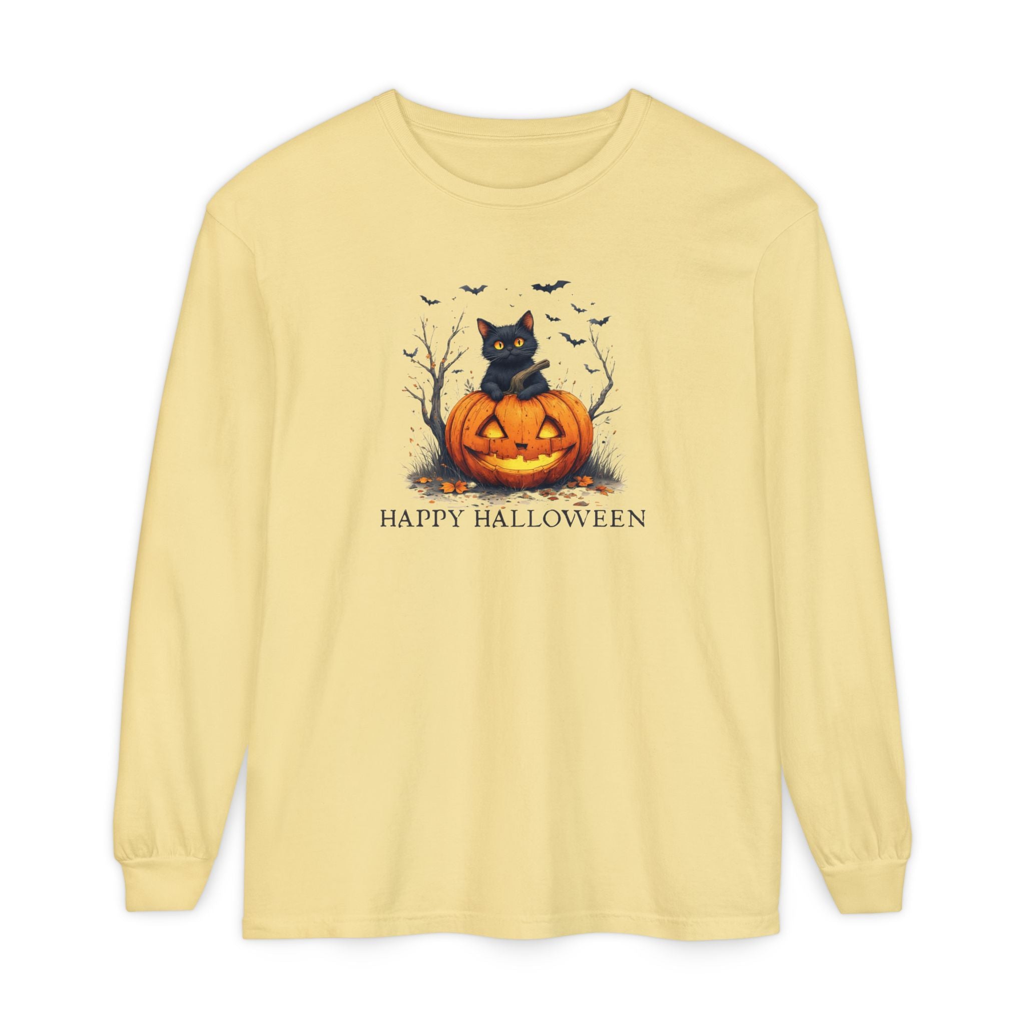 Happy Halloween Cat Long Sleeve T-Shirt - Clothing, T-shirts, Long-Sleeve - EpiAl's Shop