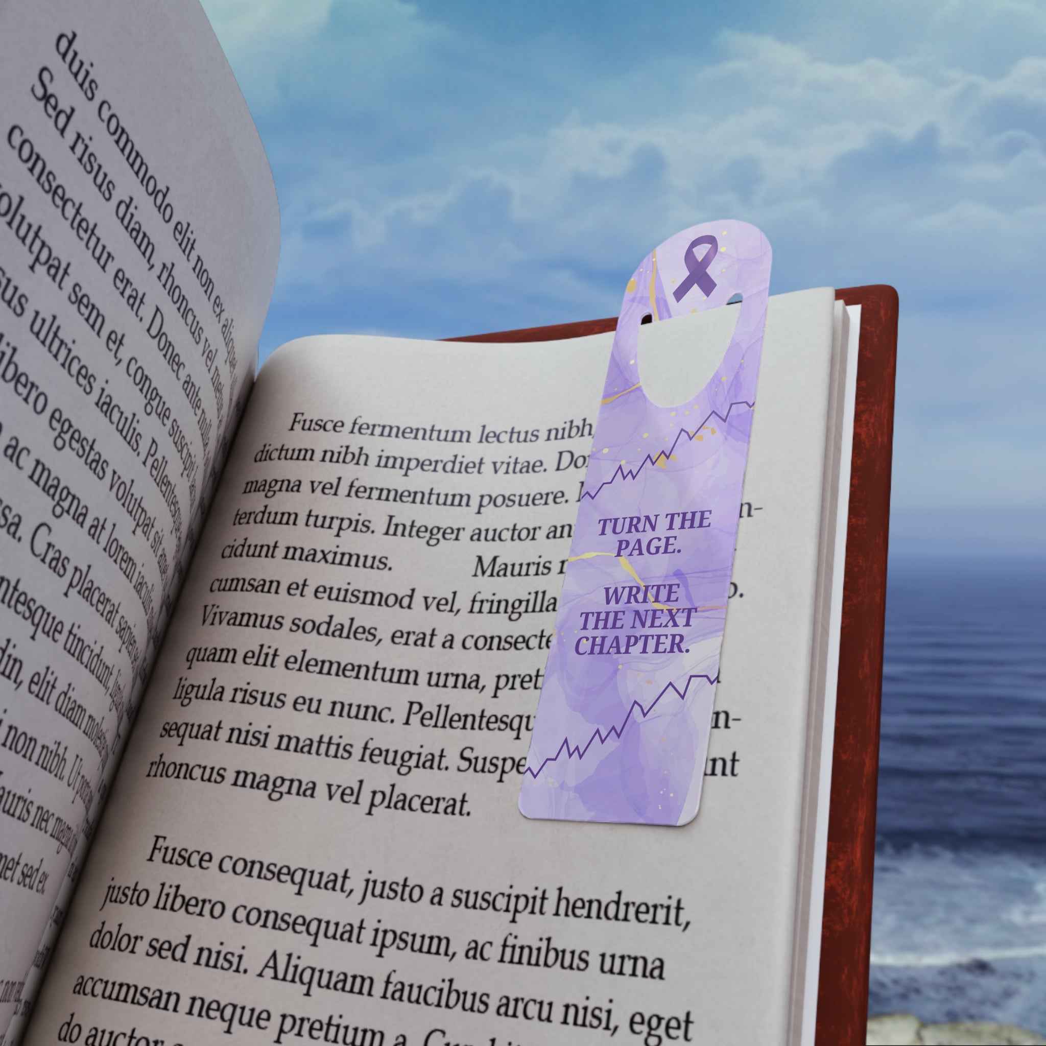 Lavender “Turn the Page” Metal Bookmark – Epilepsy Awareness