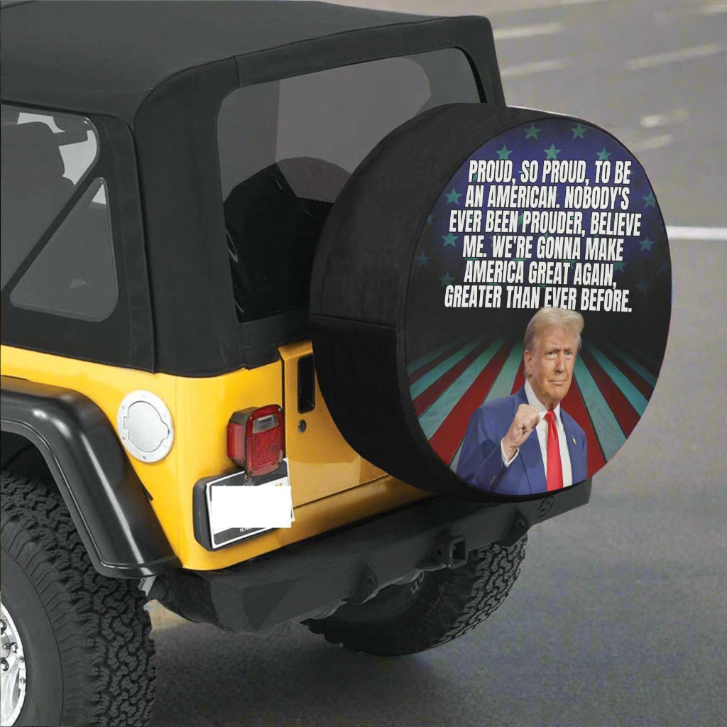 Trump Proud to be American Spare Tire Cover (Large)(17")