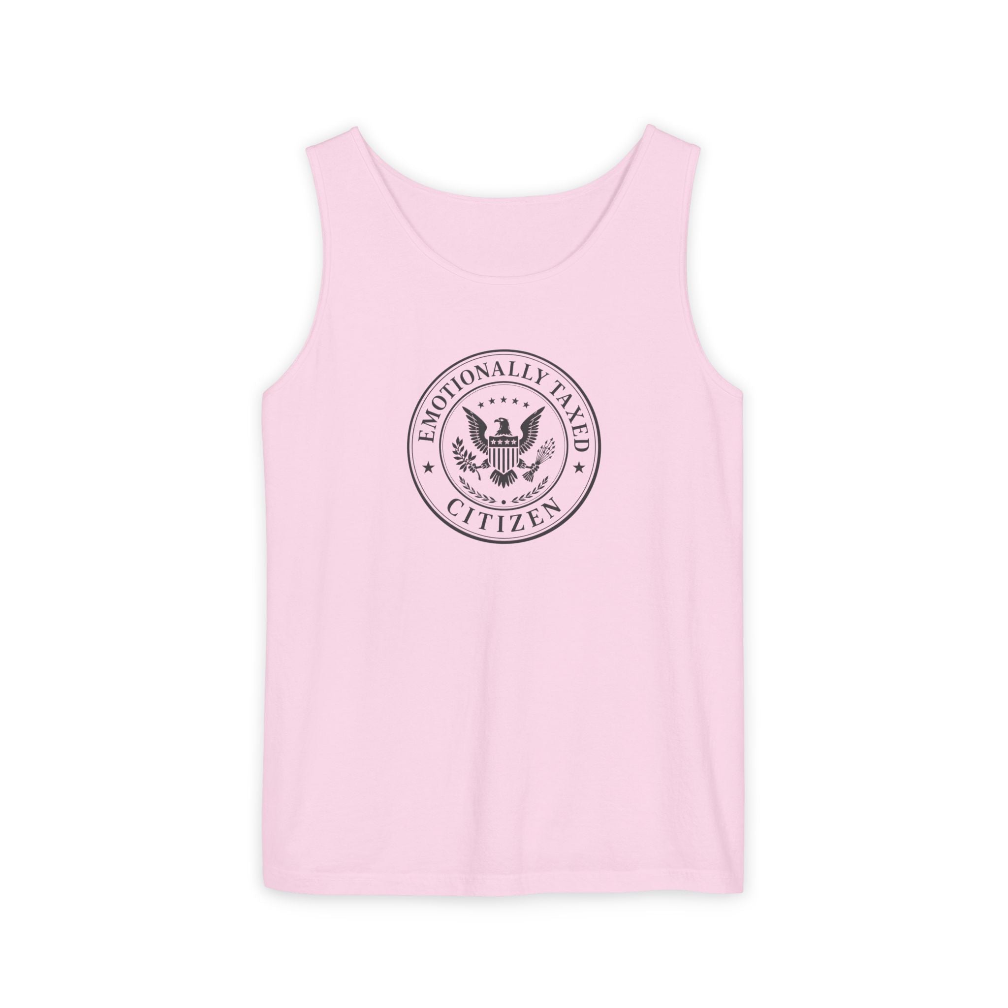 Emotionally Taxed Citizen Garment-Dyed Tank Top | Vintage Parody Cotton Tank