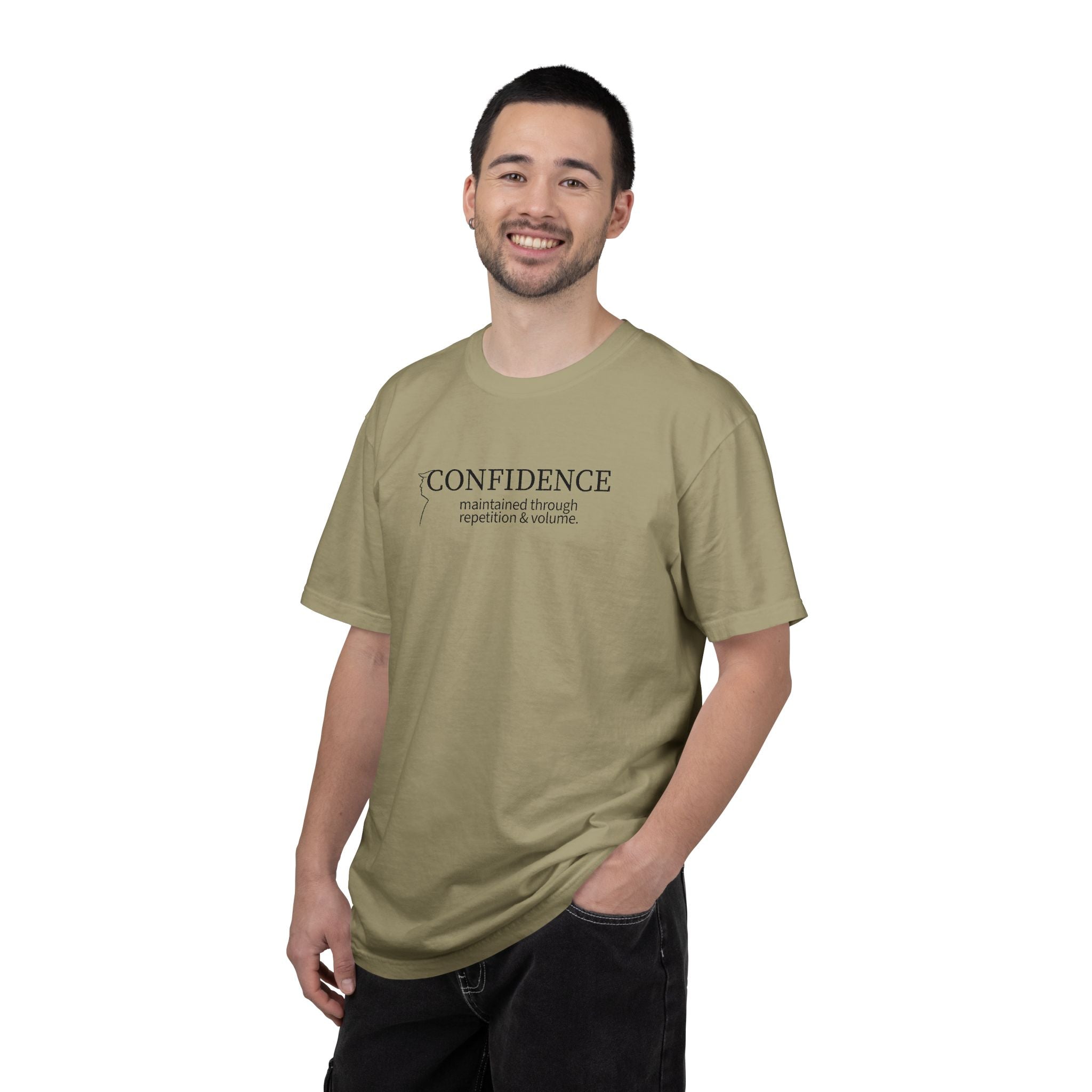 Confidence Maintained T-Shirt – Minimalist Typography Edition