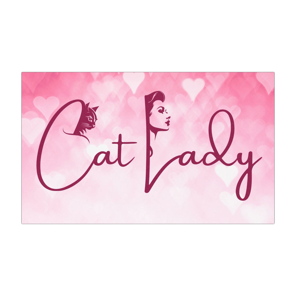 Pink Cat Lady Hearts Car Magnet - Fun Gift for Cat Lovers Printify