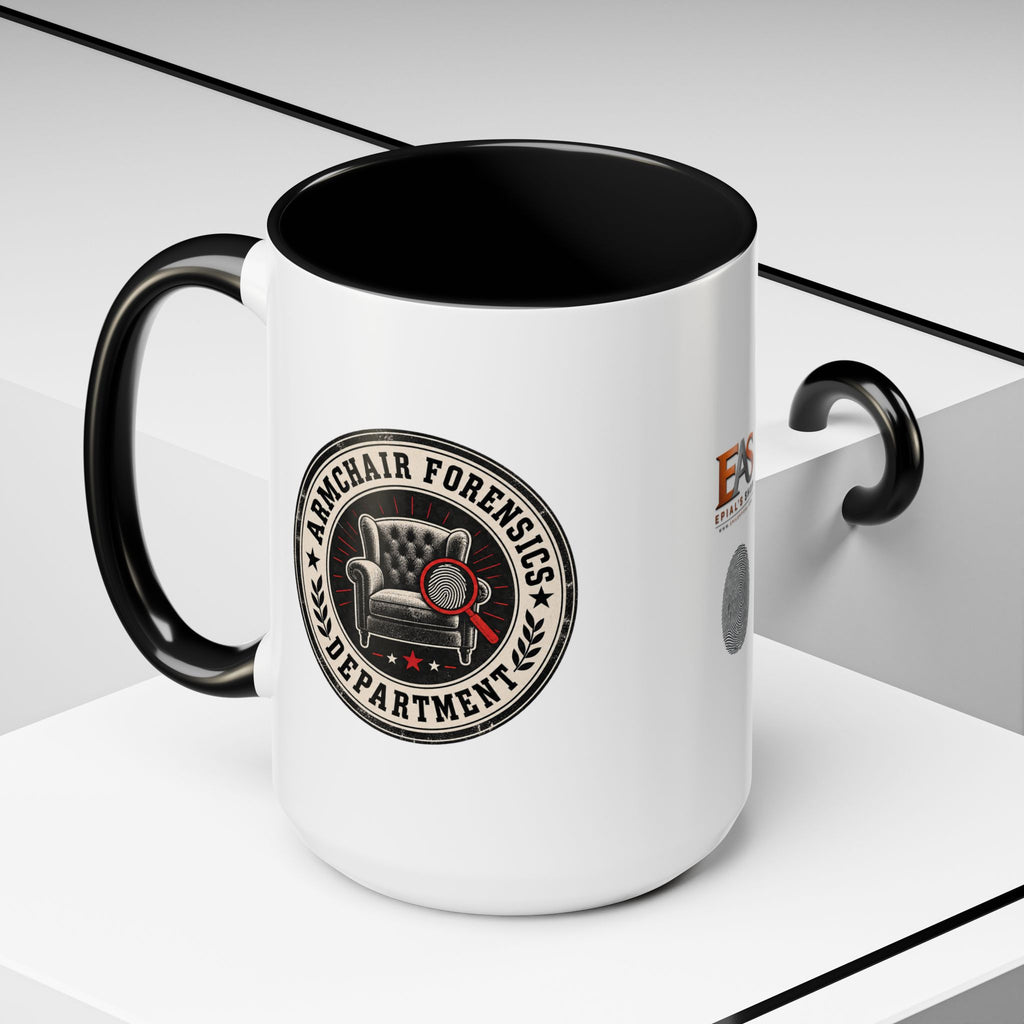 Armchair Forensics Department Accent Coffee Mug, True Crime Mug, 11 oz & 15 oz