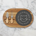 Engraved Cat Charcuterie Board — The Cat Is Watching, Choose Wisely