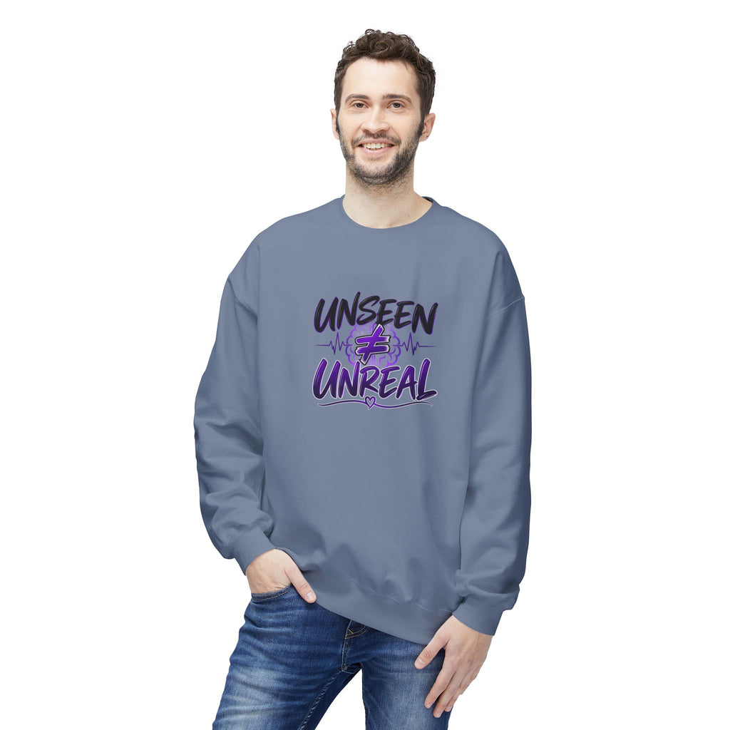 Unseen ≠ Unreal Epilepsy Awareness Crewneck Sweatshirt