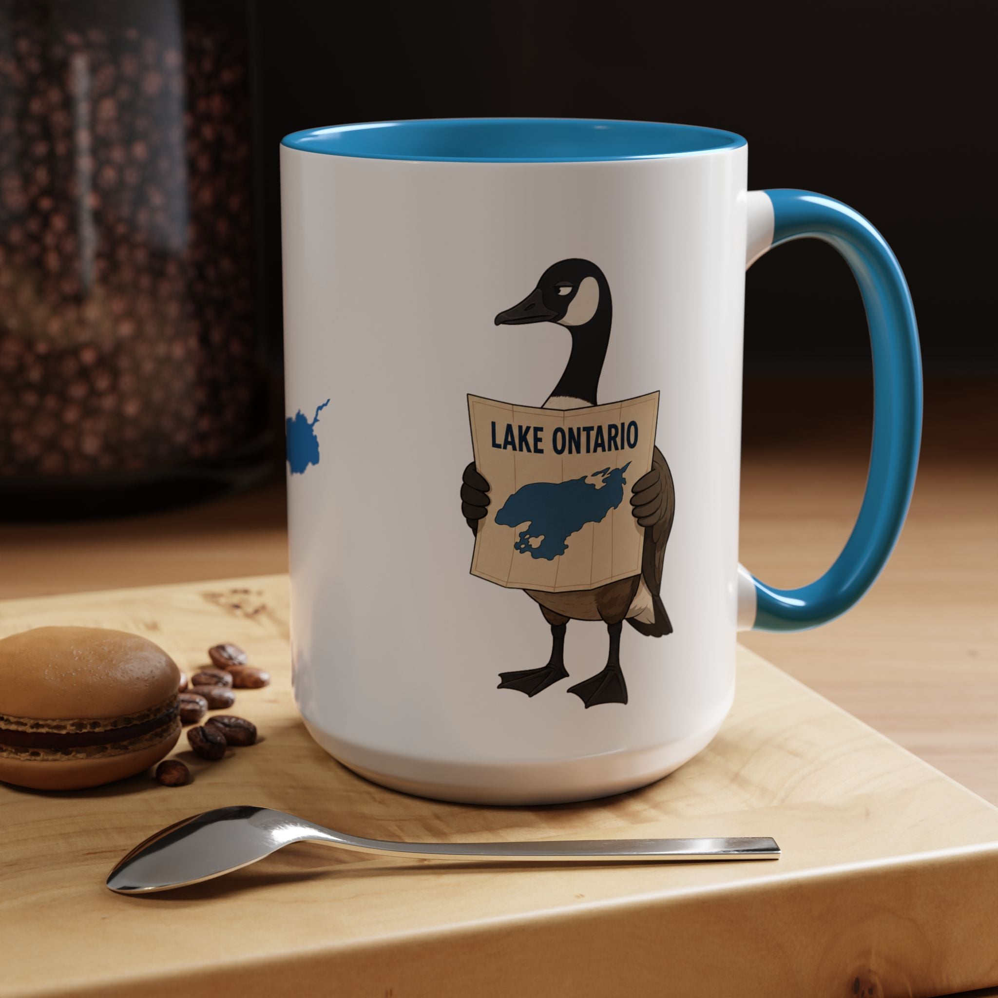 Lake Ontario vs. Lake America Goose & Eagle Coffee Mug | Great Lake Renaming Humor