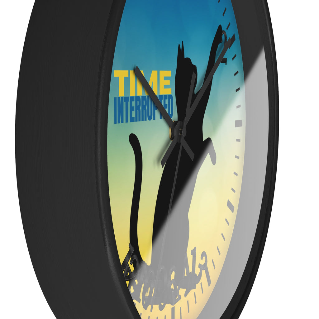Time Interrupted Cat Wall Clock