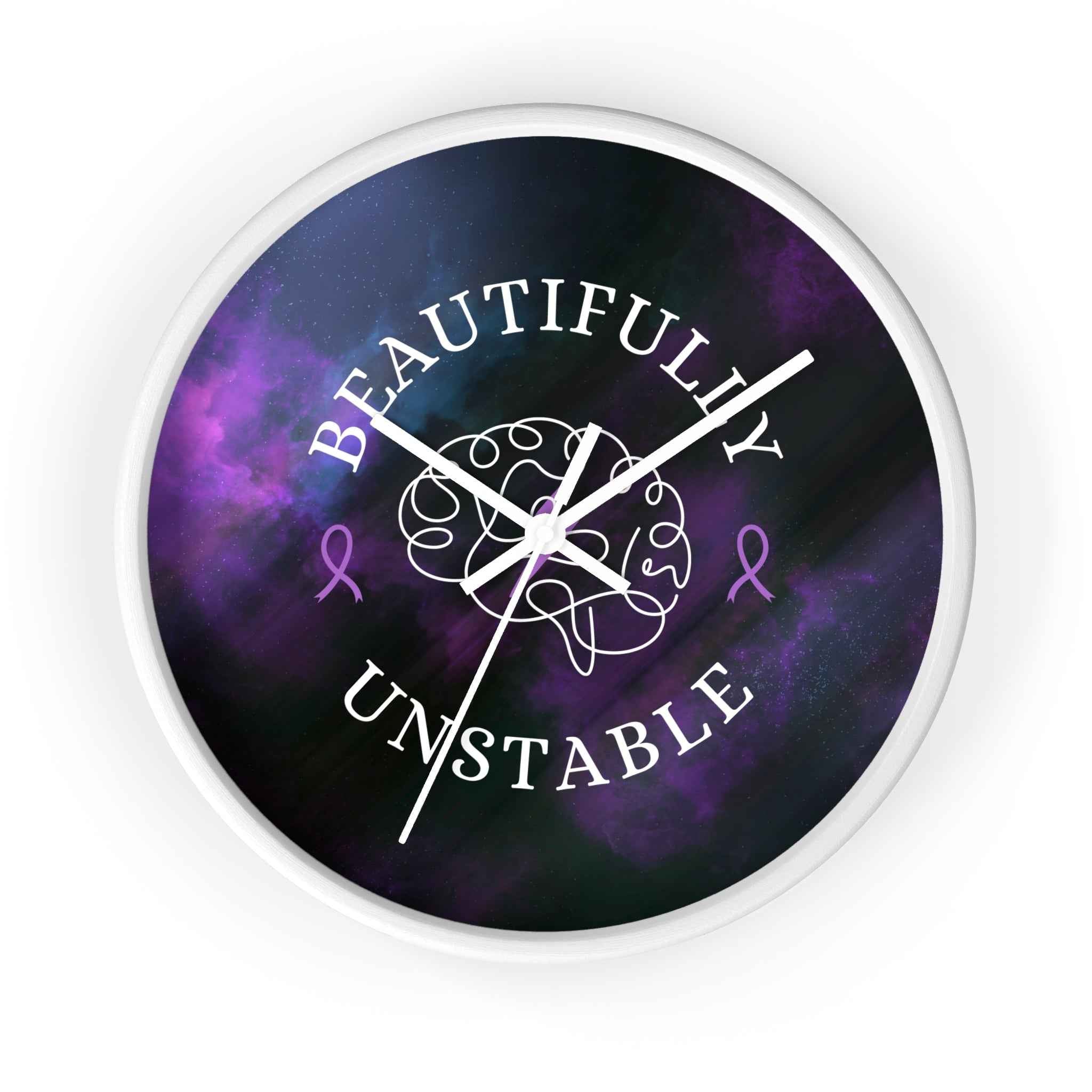 Beautifully Unstable Purple Ribbon Brain Silent Wall Clock – 10