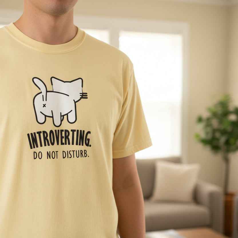 Introverting. Do Not Disturb. Unisex Cat T-Shirt