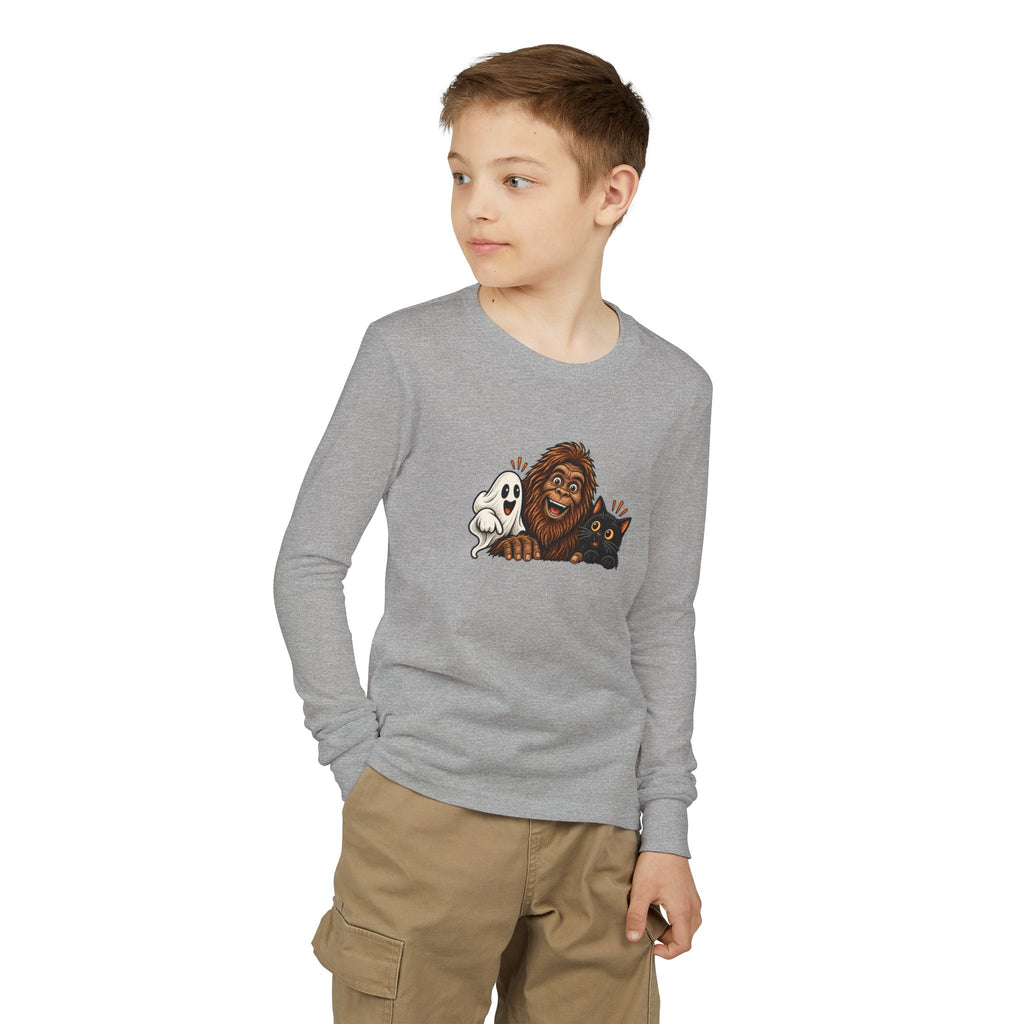 Ghost, Bigfoot & Black Cat Youth Long Sleeve T-Shirt