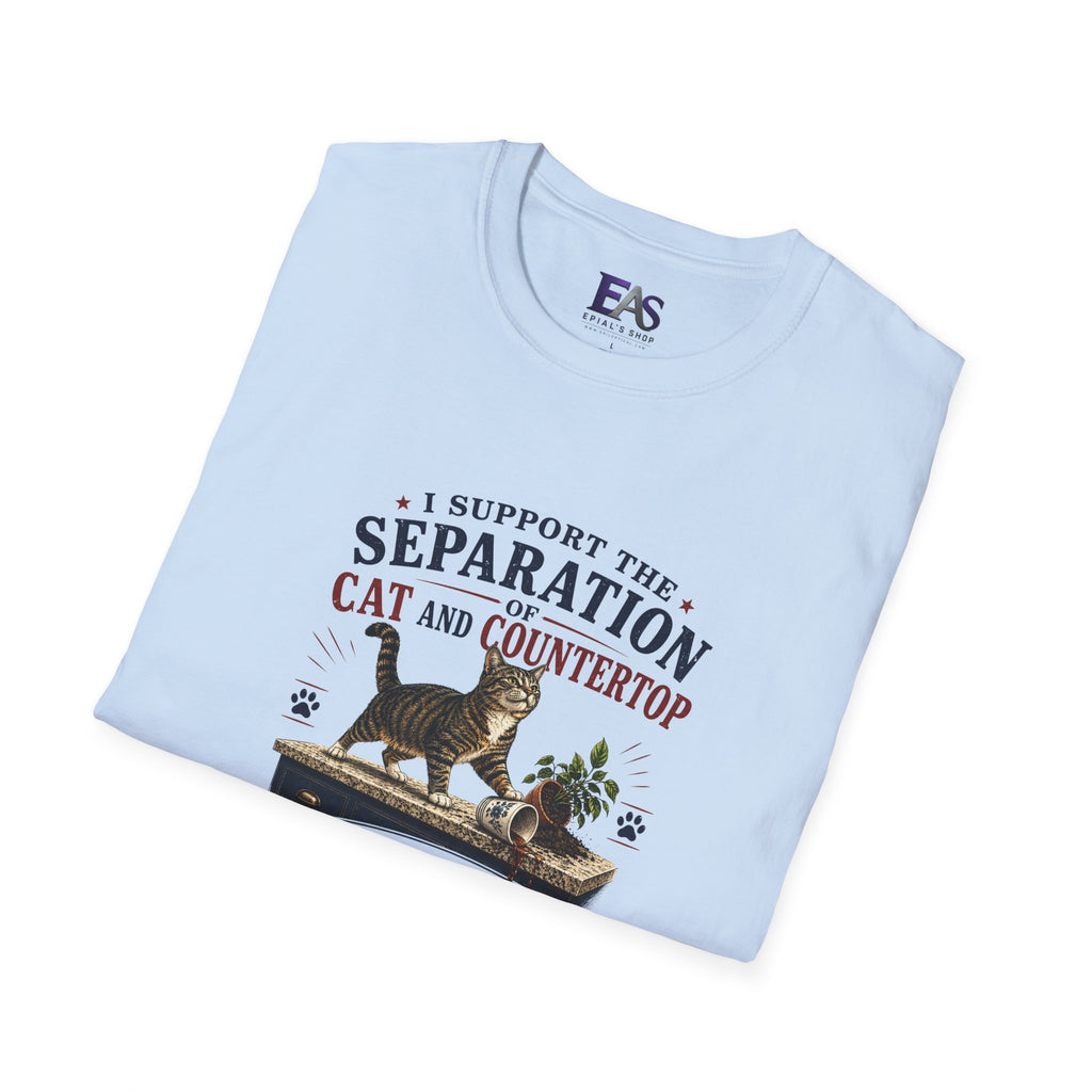Separation of Cat and Countertop T-Shirt | Funny Cat Lover Tee
