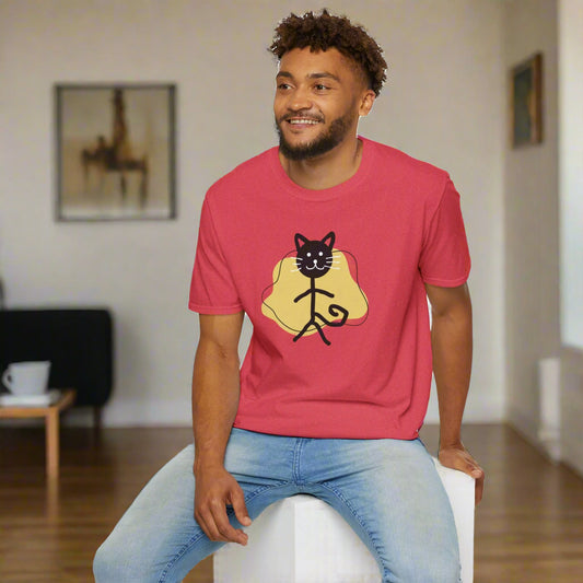 Playful Cat Graphic T-Shirt – Unisex Softstyle Tee for Cat Lovers
