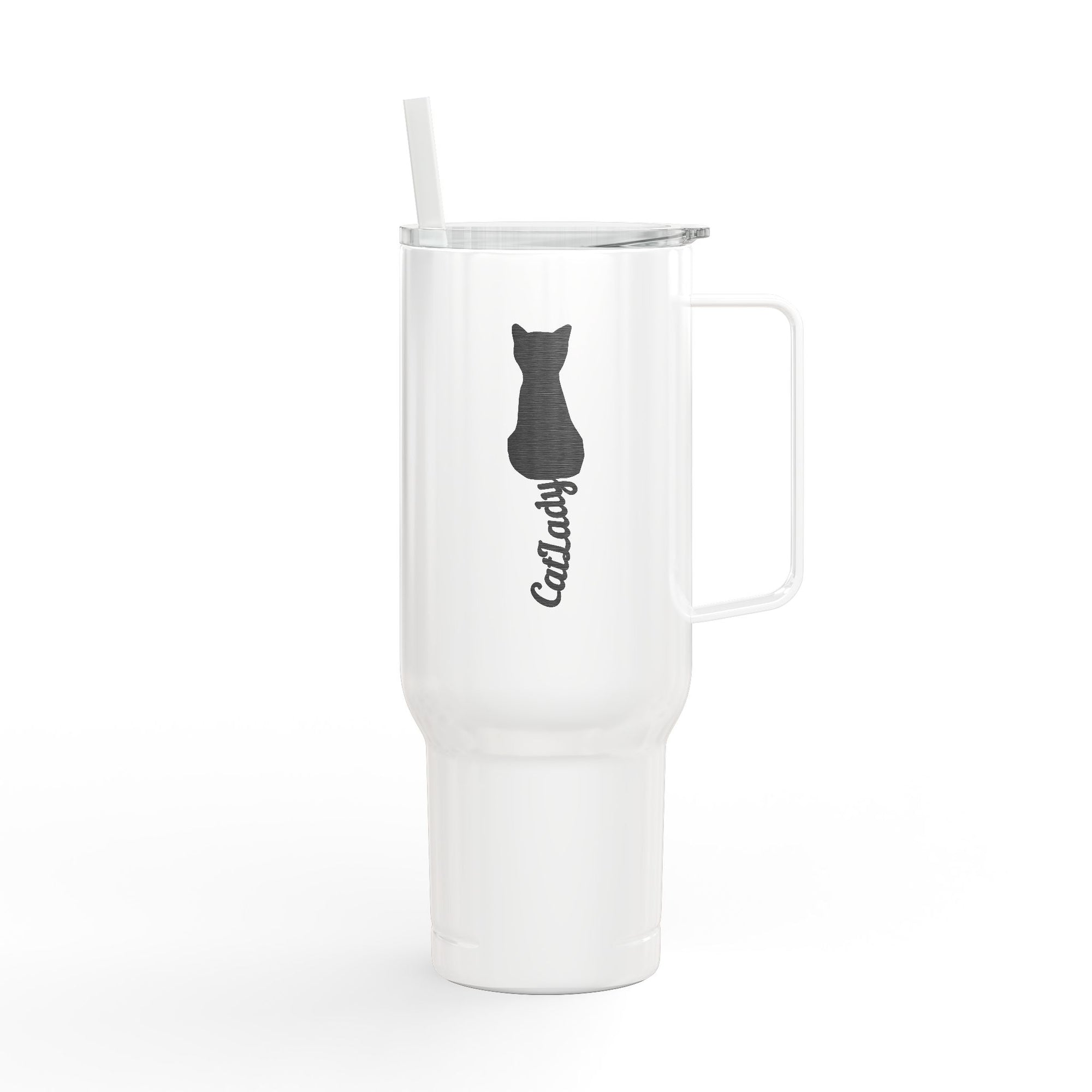 Engraved Cat Lover Insulated 40oz Travel Mug, Stylish Drinkware