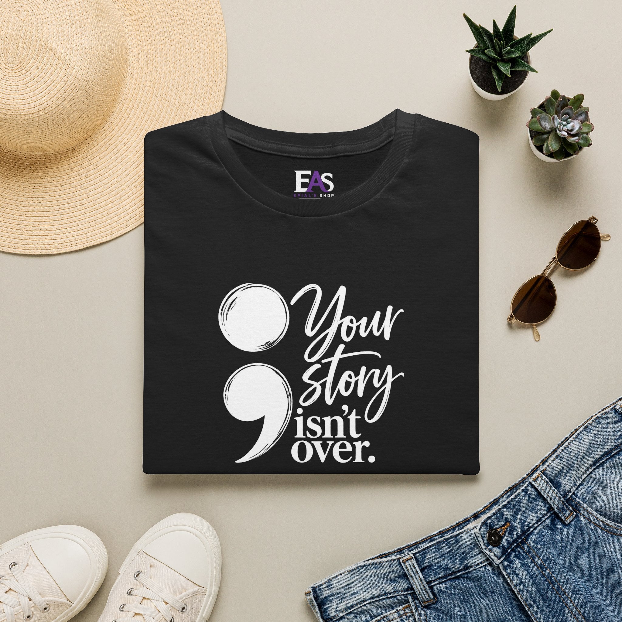 Your Story Isn’t Over Semicolon T-Shirt | Suicide Awareness & Mental Health Tee