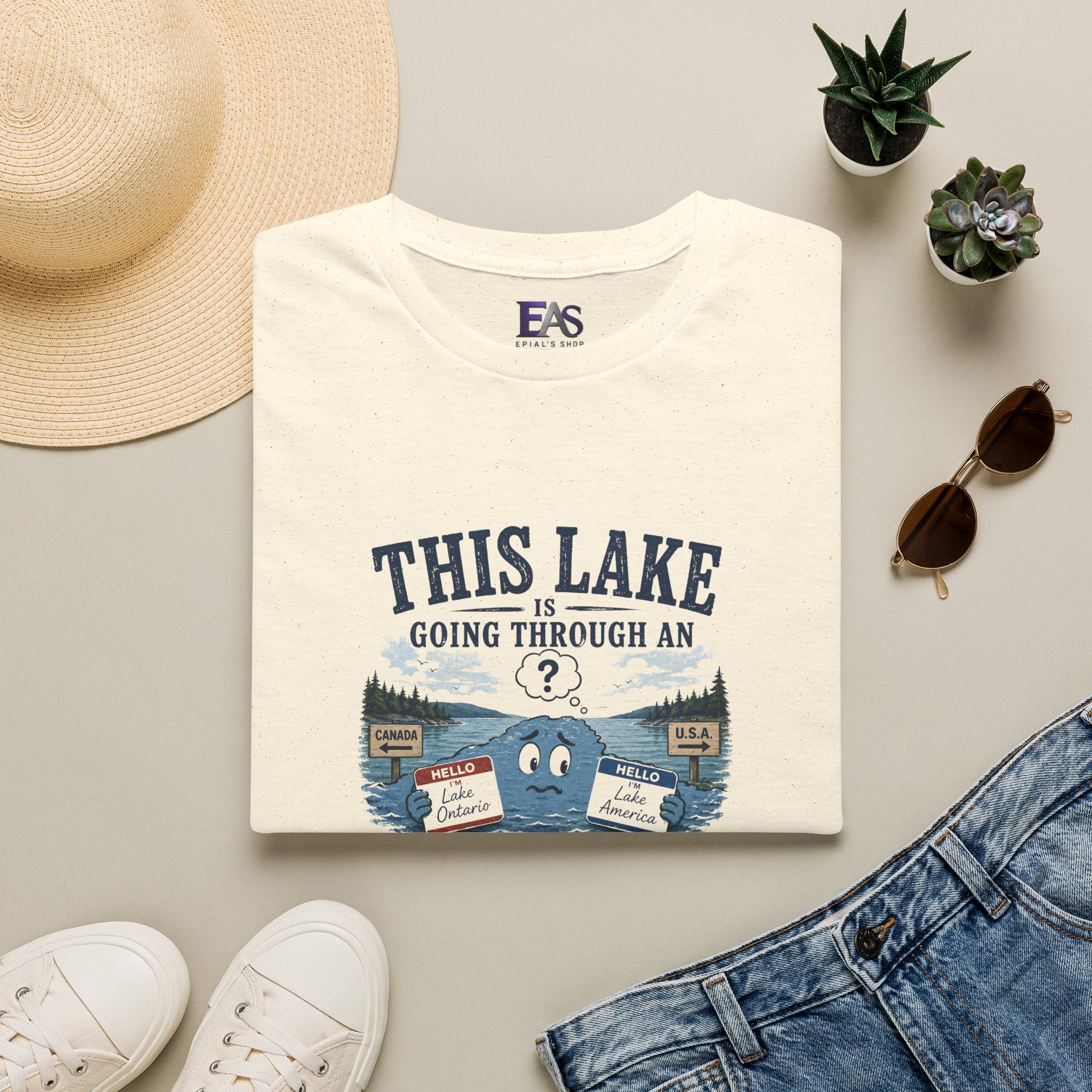 This Lake Is Going Through an Identity Crisis T-Shirt | Lake Ontario Lake America Humor