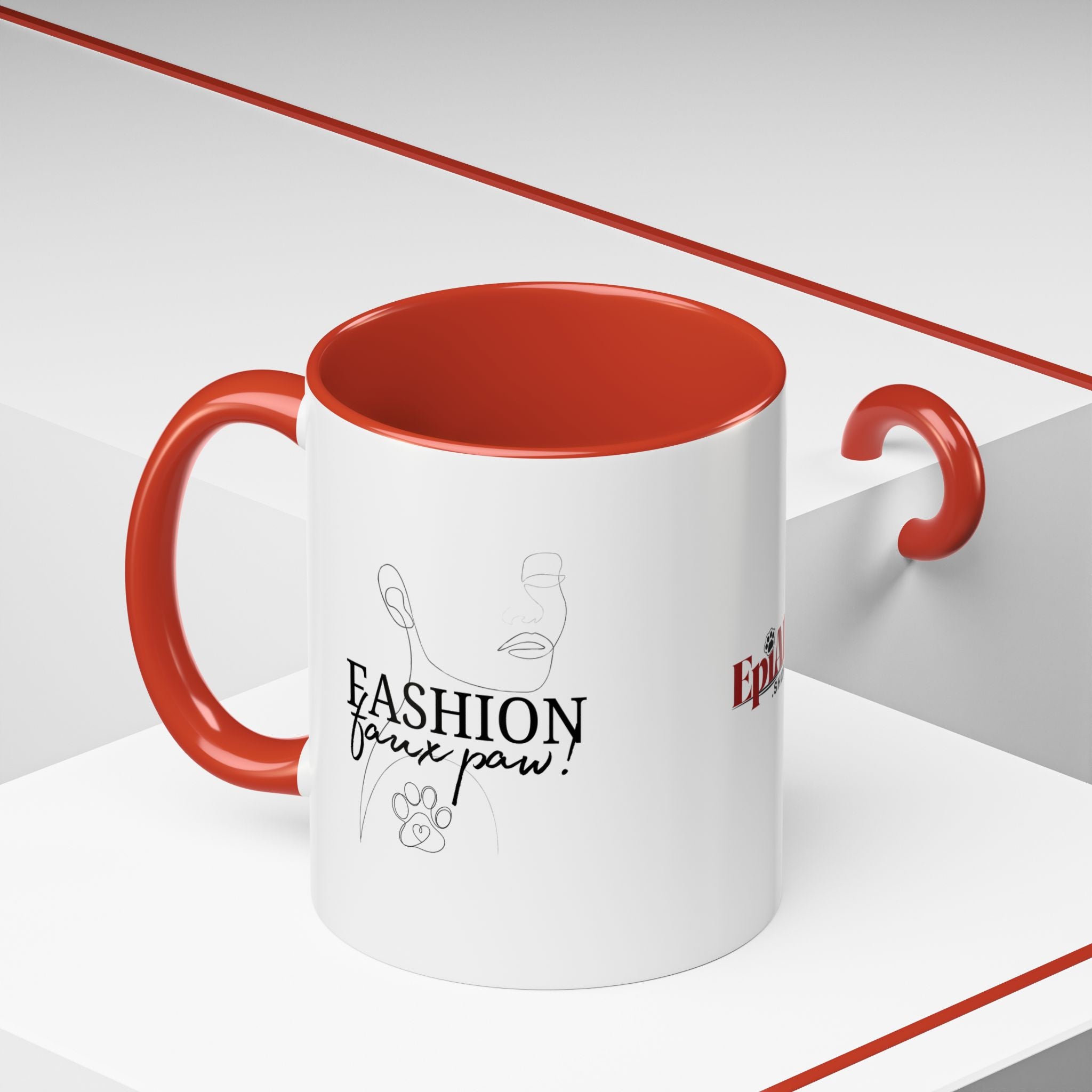 Photo depicting the ​Fashion Faux Paw Accent Coffee Mug (11, 15oz) from EpiAl's Shop.