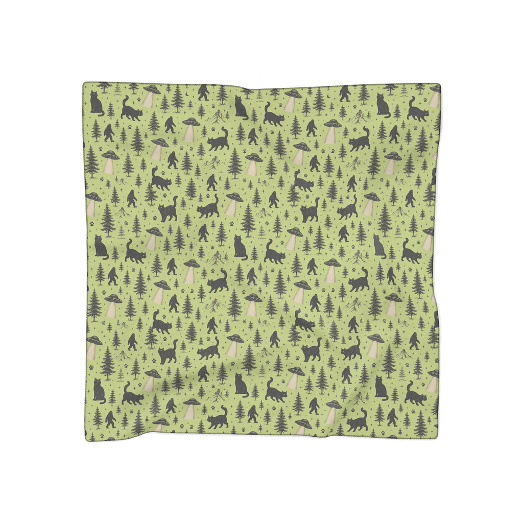 The Cat Saw It, Too Scarf | Bigfoot, UFO & Cat Cryptid Scarf