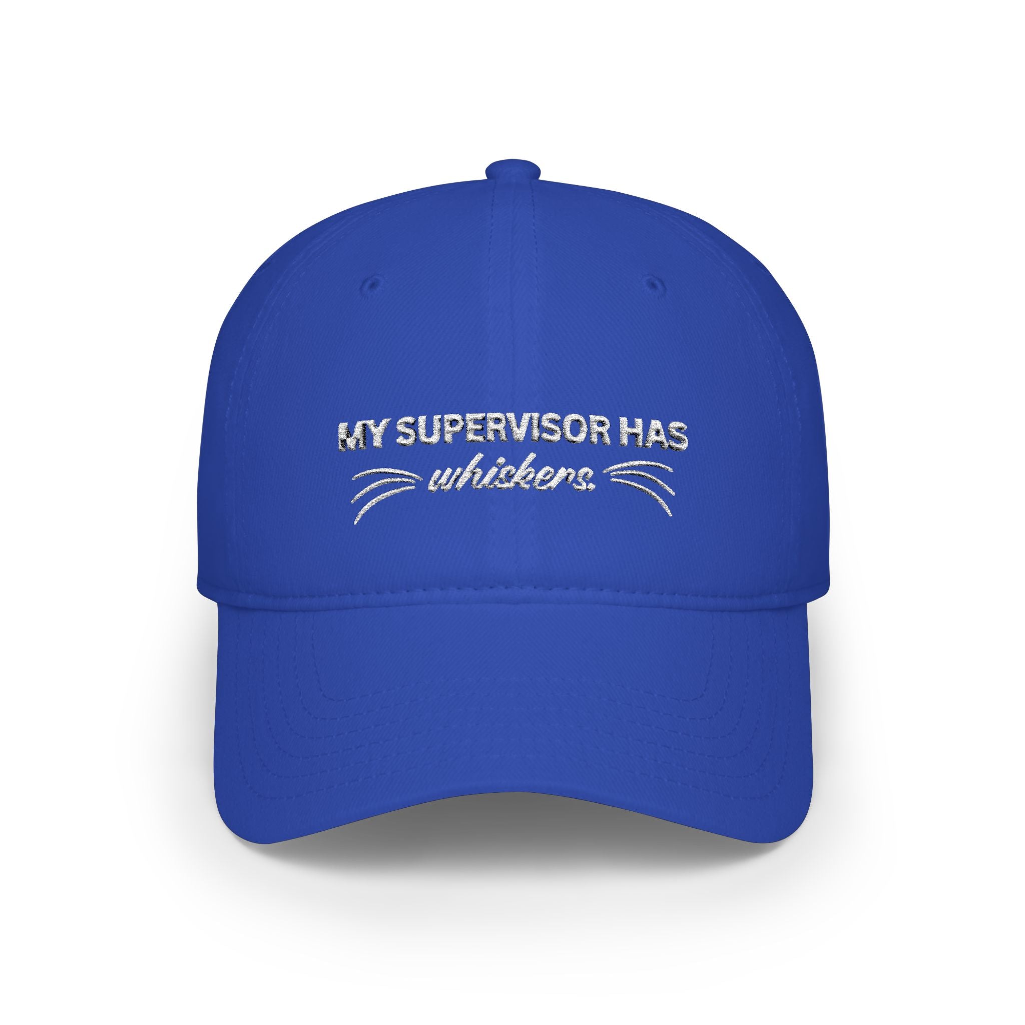 My Supervisor Has Whiskers Embroidered Cat Lover Baseball Cap