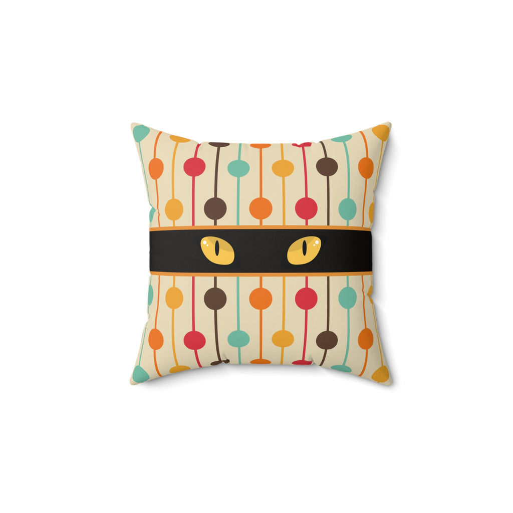 Mid-Century Cat Eyes Retro Throw Pillow