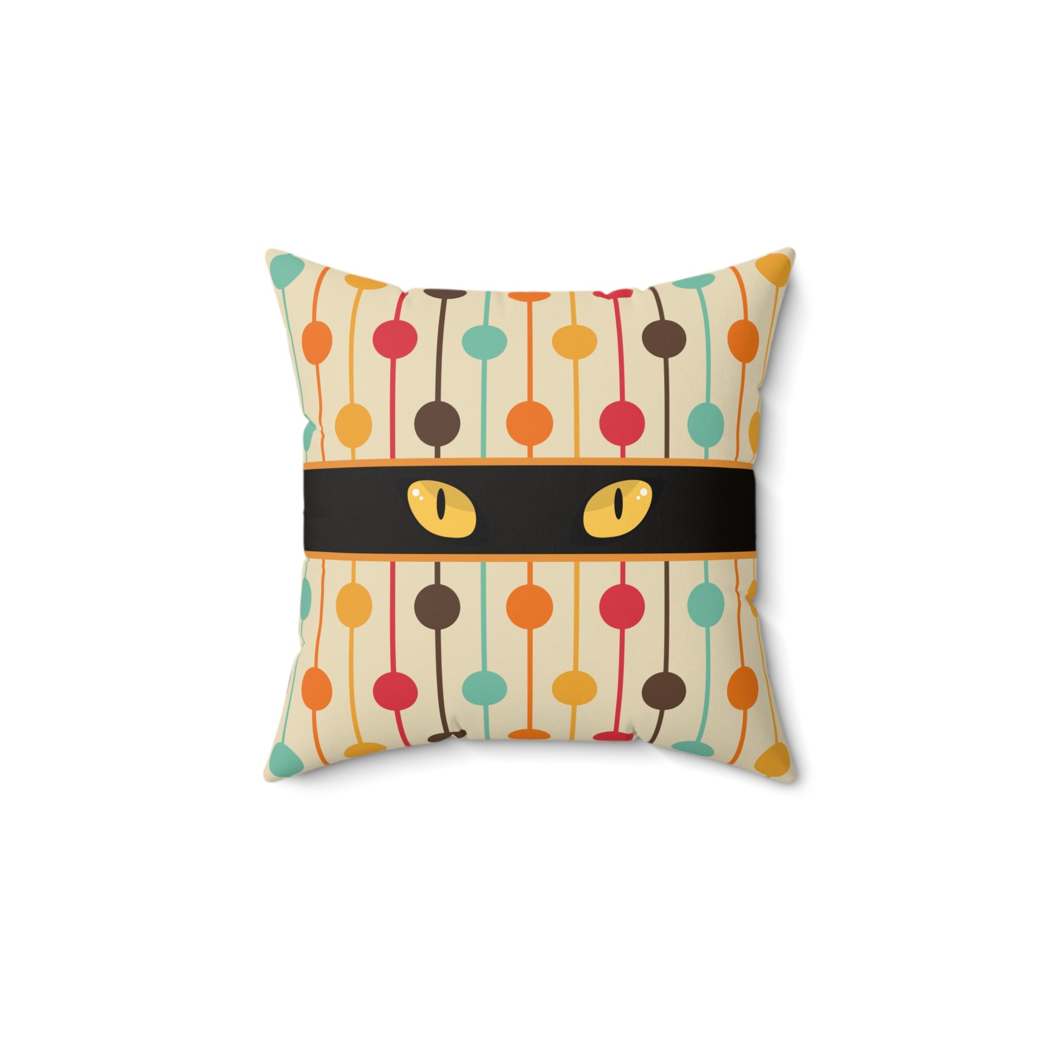 Mid-Century Cat Eyes Retro Throw Pillow