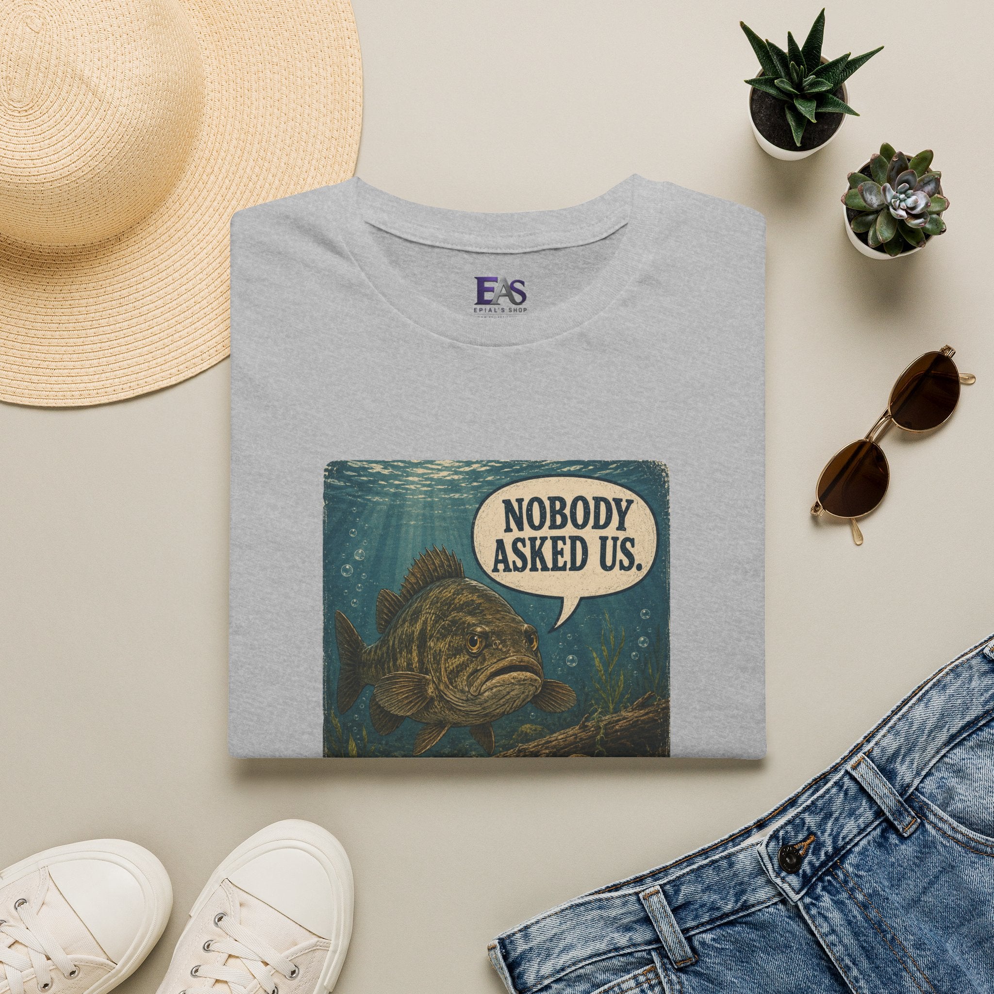 Nobody Asked Us Fish T-Shirt | Lake Ontario Lake America Humor Shirt