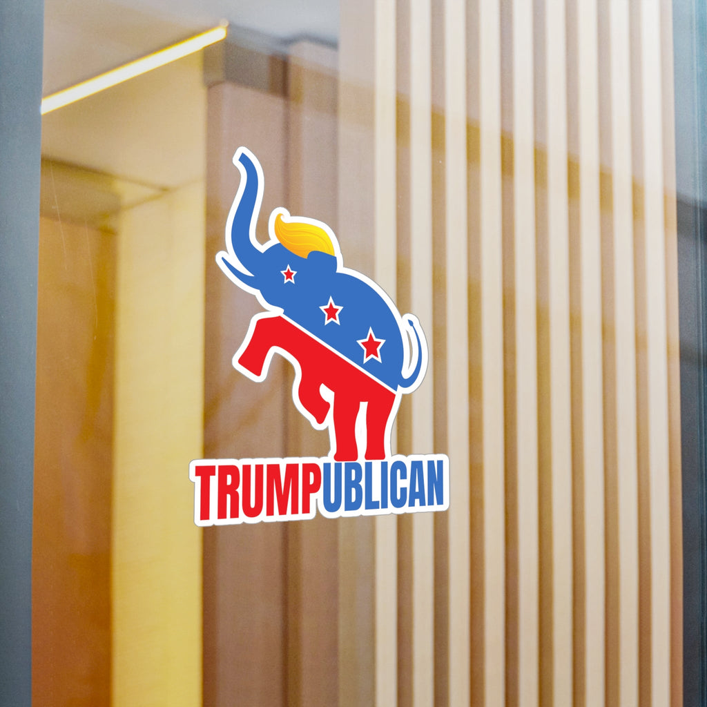 Trumpublican Elephant Vinyl Decal - Funny Political Sticker for Car, Laptop, or Home Printify