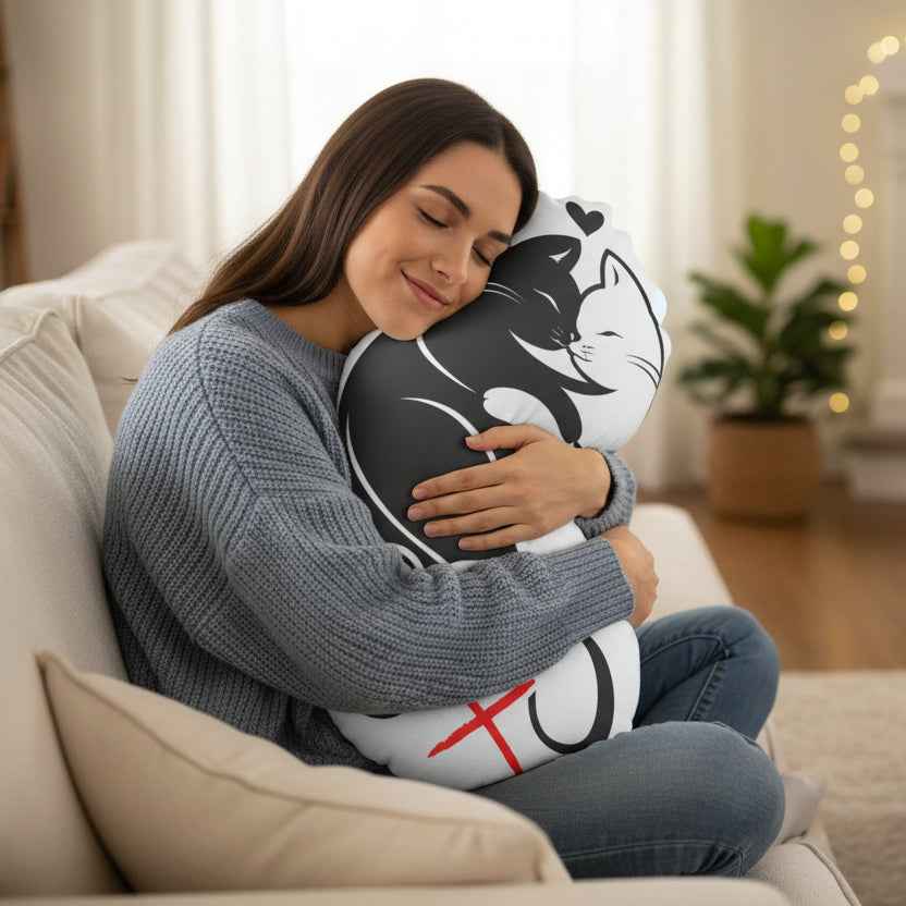 OXO – Two Cats Hugging Shaped Pillow