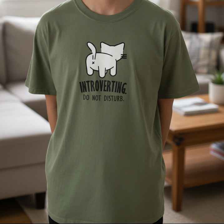 Introverting. Do Not Disturb. Unisex Cat T-Shirt