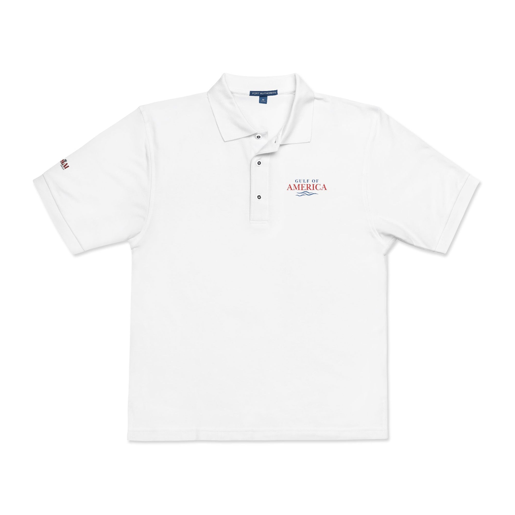 Classic White Gulf Coast Embroidered Unisex Polo Shirt