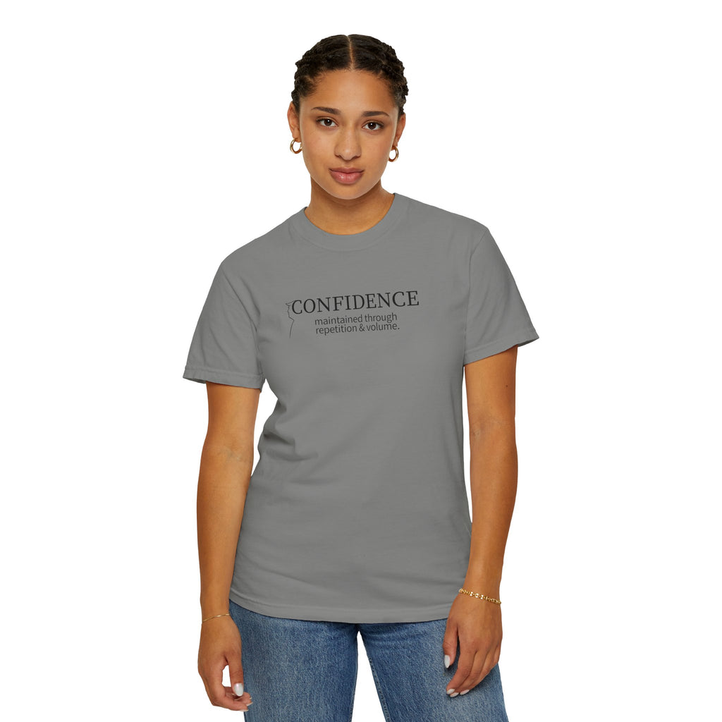 Confidence Maintained T-Shirt – Minimalist Typography Edition