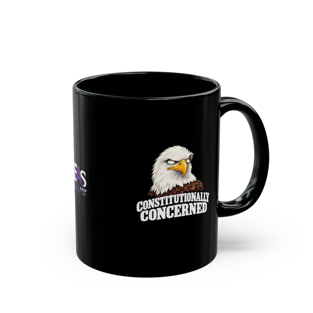 Constitutionally Concerned Black Ceramic Mug | Political Humor Coffee Cup | 11 oz & 15 oz