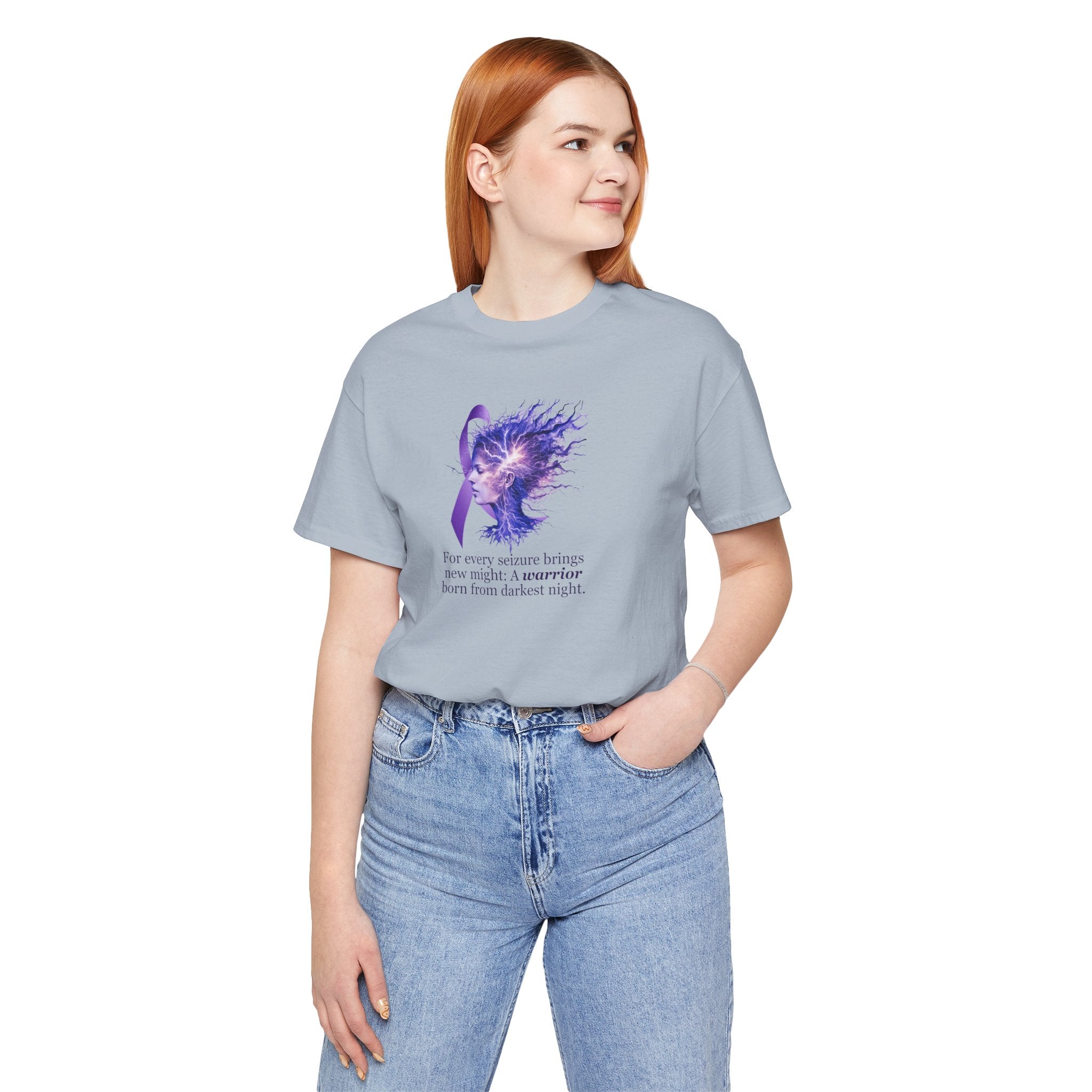 Photo depicting the ​A Warrior is Born Unisex Jersey Short Sleeve Tee from EpiAl's Shop.