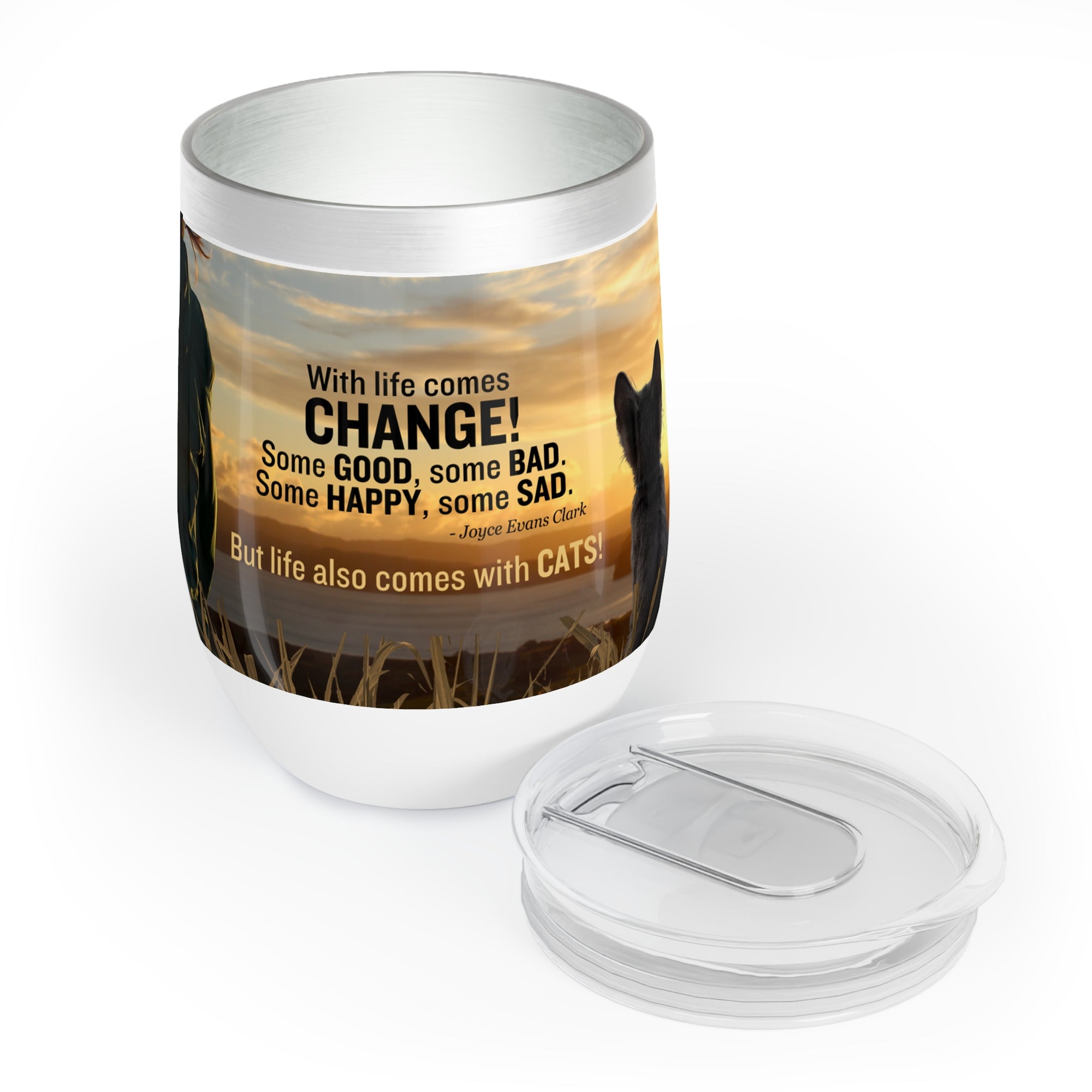 Life Comes with Cats Chill Wine Tumbler