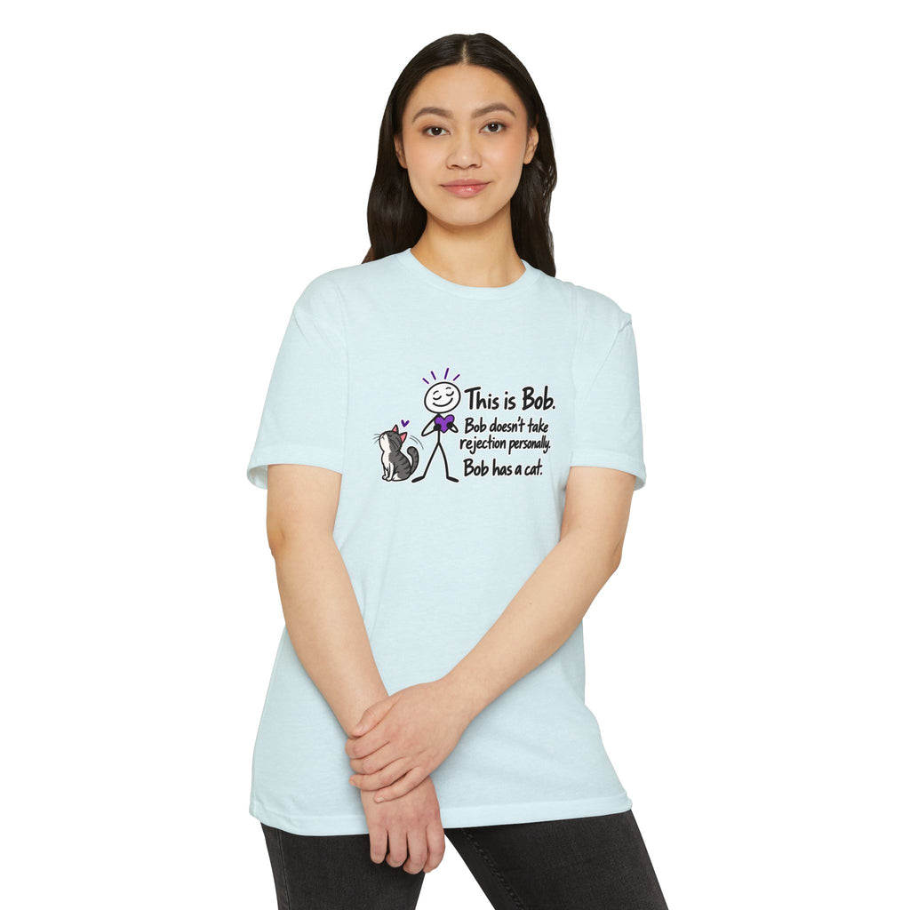 This Is Bob. Bob Has a Cat. Funny Cat Lover T-Shirt | Cat Humor Tee