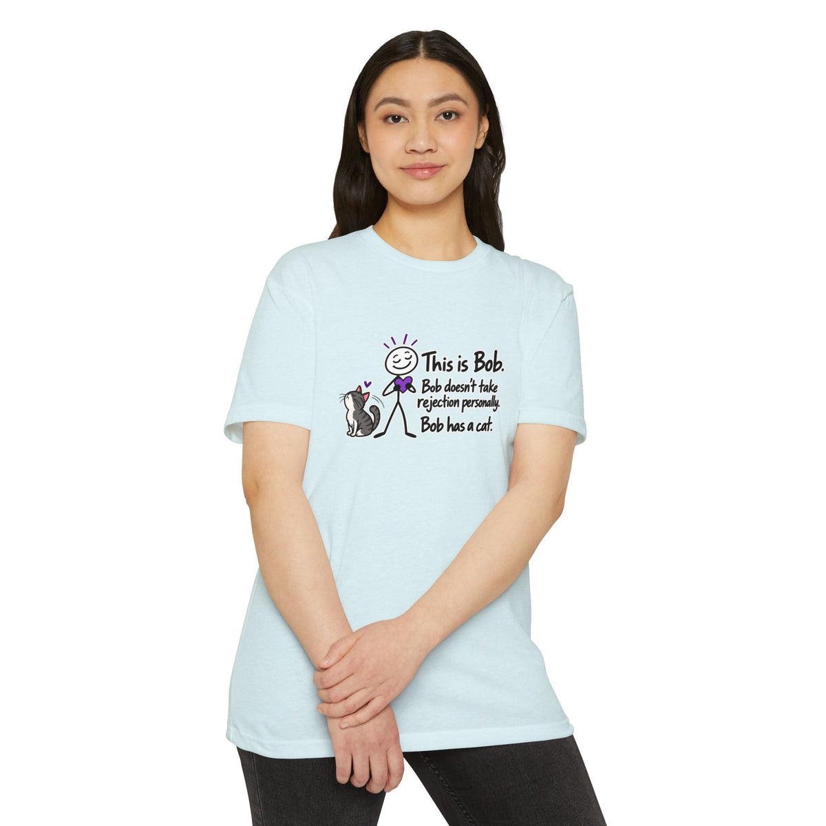 This Is Bob. Bob Has a Cat. Funny Cat Lover T-Shirt | Cat Humor Tee