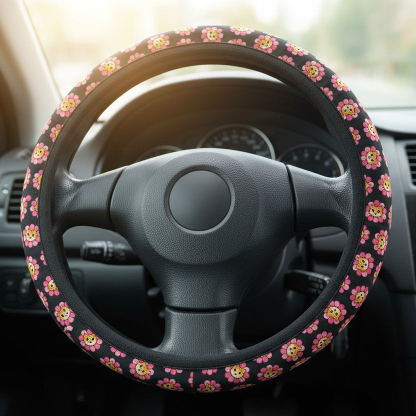 Furreal Flower Cat Steering Wheel Cover – Snarky Bloom Edition