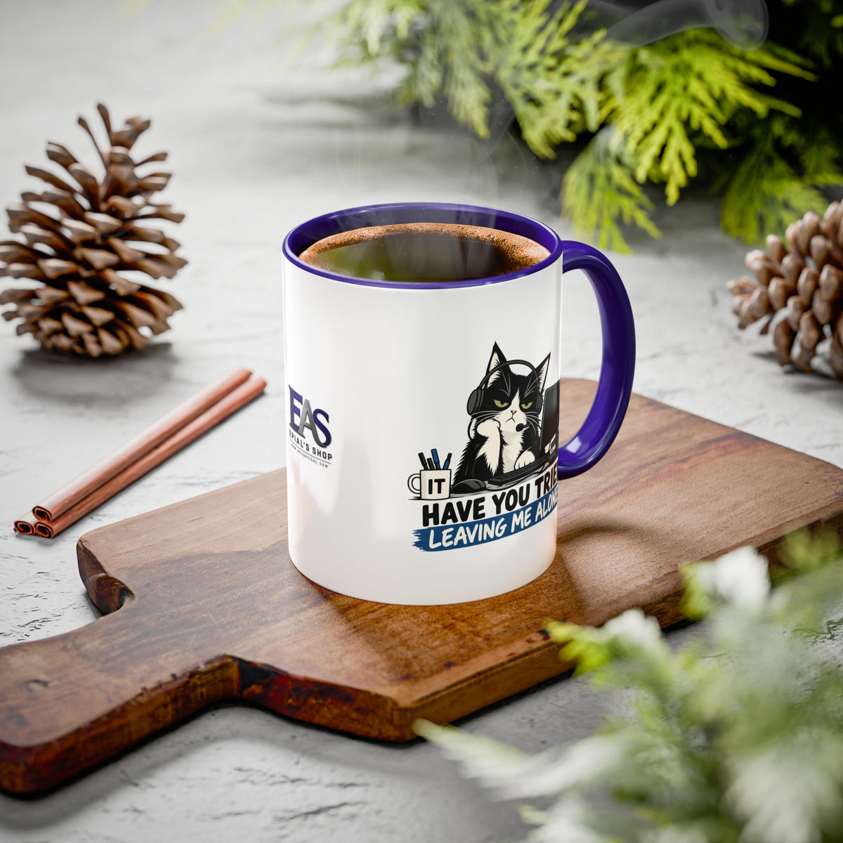 Have You Tried Leaving Me Alone? IT Cat Mug | Funny Office & Tech Support Coffee Mug
