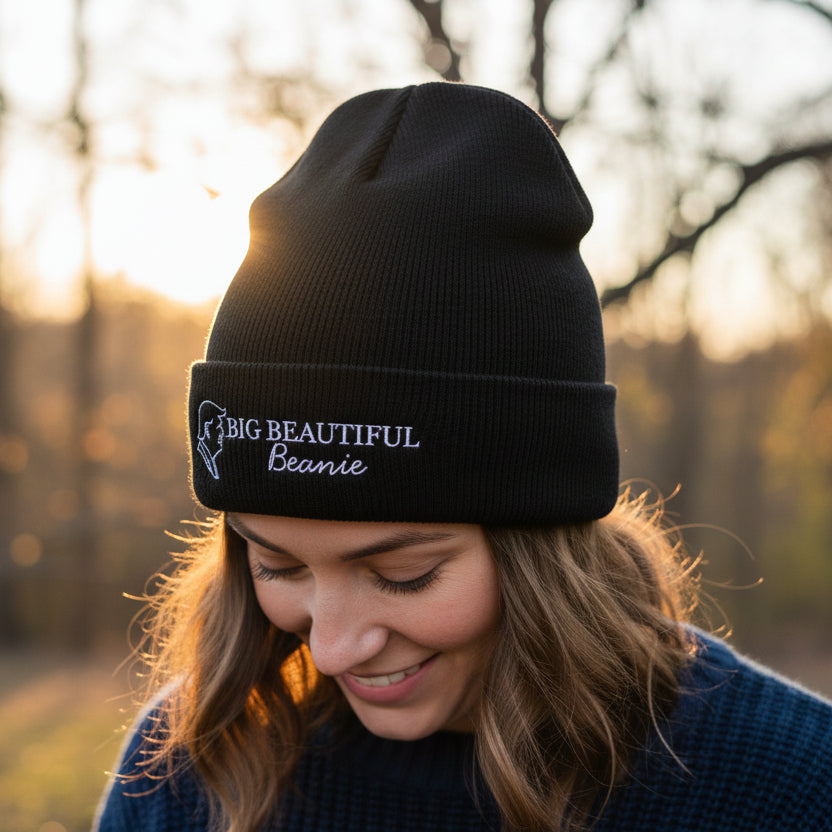 Big Beautiful Beanie — Embroidered Cuffed Knit Hat